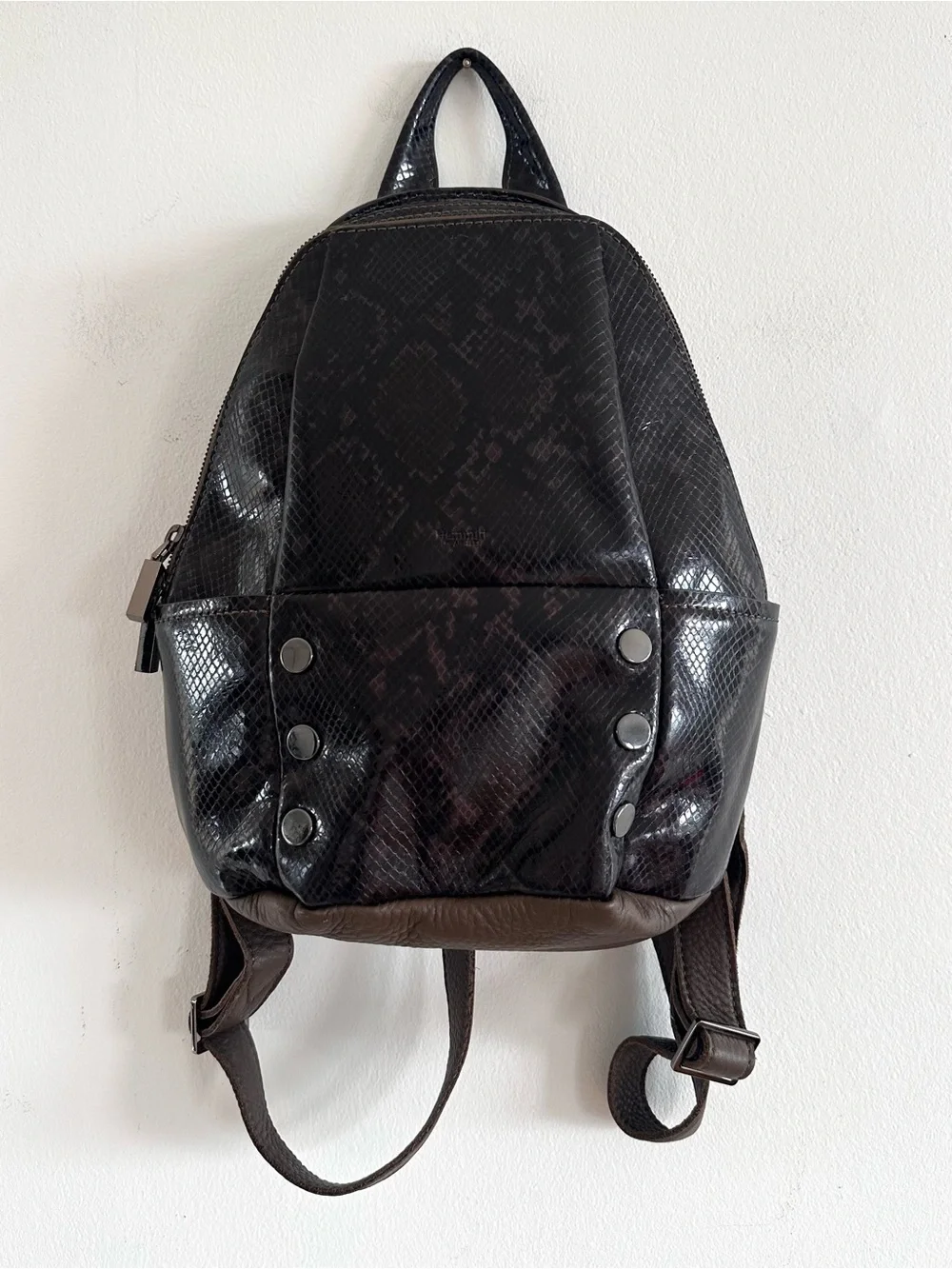 Hammitt Hunter medium reptile snake print backpack